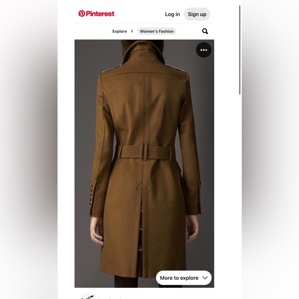 Burberry Brown Wool Cashmere Coat Caban USA 12 - Picture 2 of 16